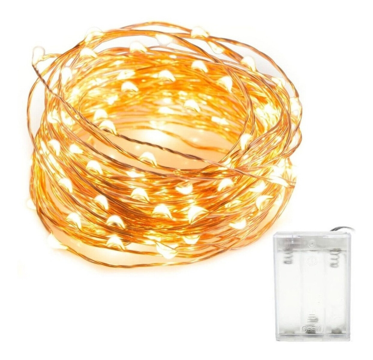 Guirnalda Luciérnaga 10m 100 Led Cálida A Pila Calidad 