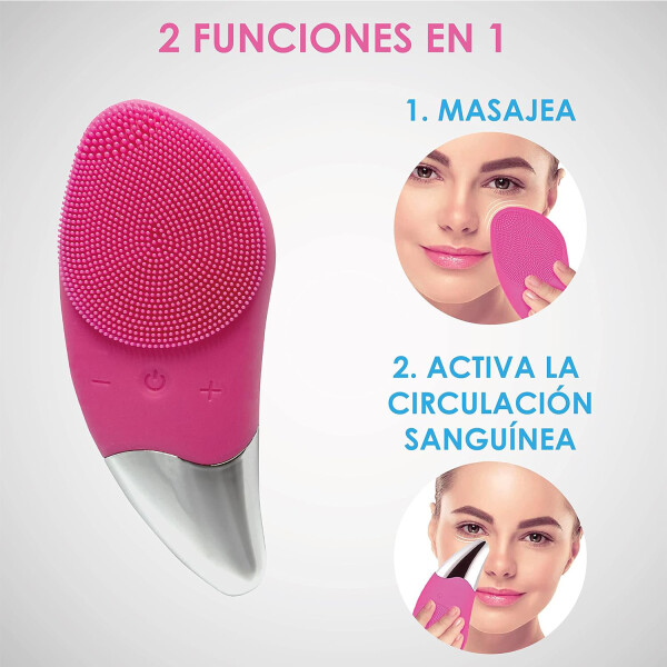 Cepillo Masajeador Limpiador Facial Contorno Ojos Silicona Variante Color Fucsia