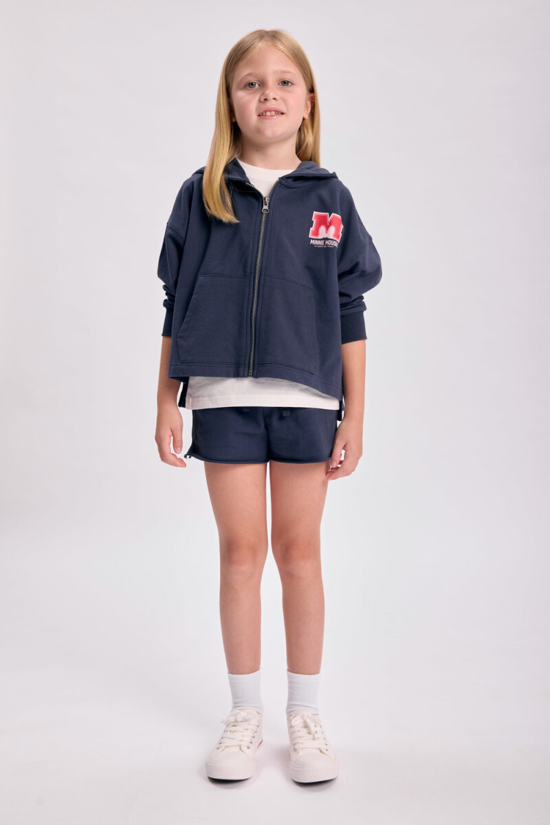 Campera deportiva capucha - Minnie Azul 