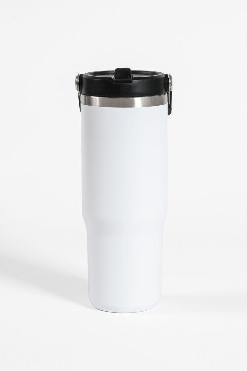 Vaso termo acero inoxidable blanco