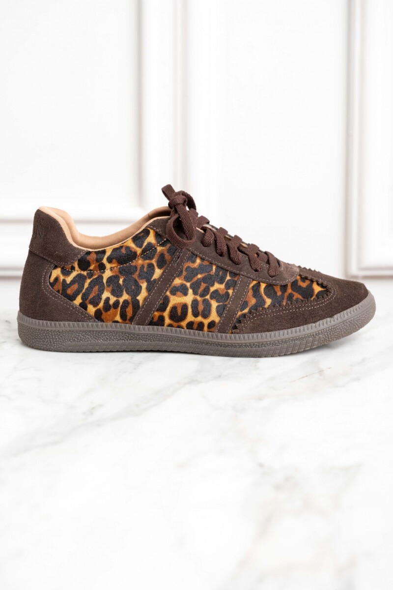 Zapatilla Animal Print - Marrón 