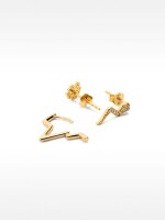 Set De Pendientes Con Cristales - Plata De Ley 925 dorado