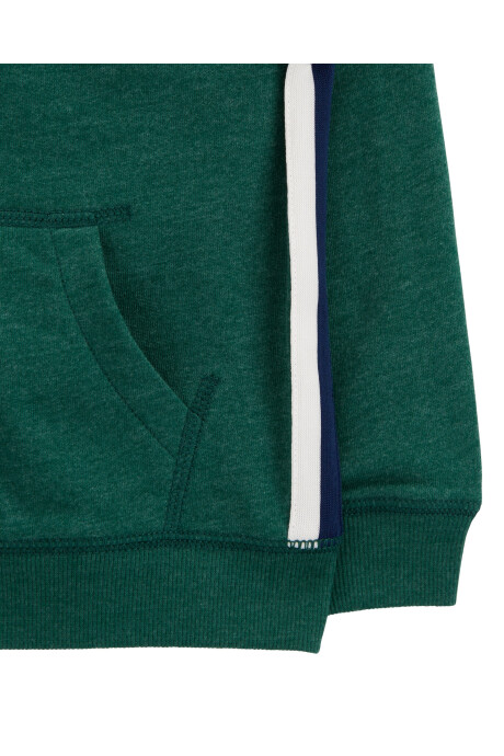 Campera de algodón con felpa, con franjas laterales, verde. Talles 2-5T Campera de algodón con felpa, con franjas laterales, verde. Talles 2-5T