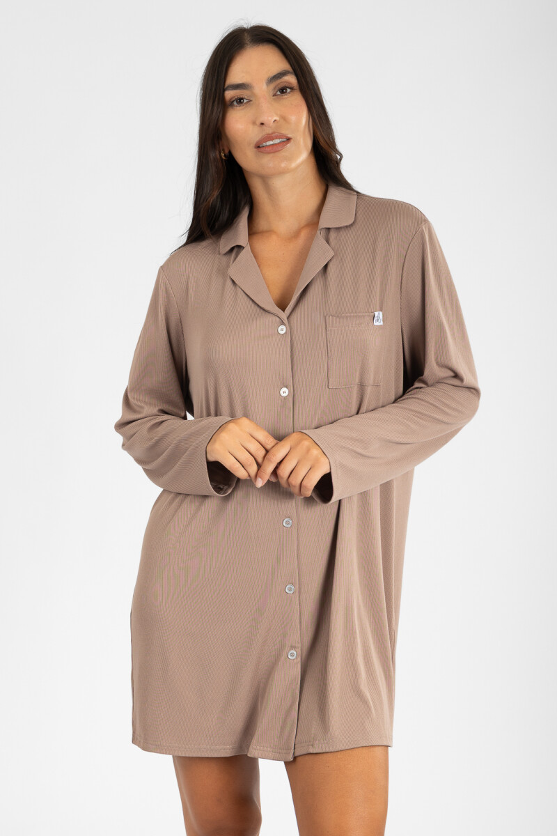 Camisola ribb yummy liso ml - Marron 