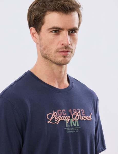 REMERA ESTAMPADA DE ALGODÓN Azul