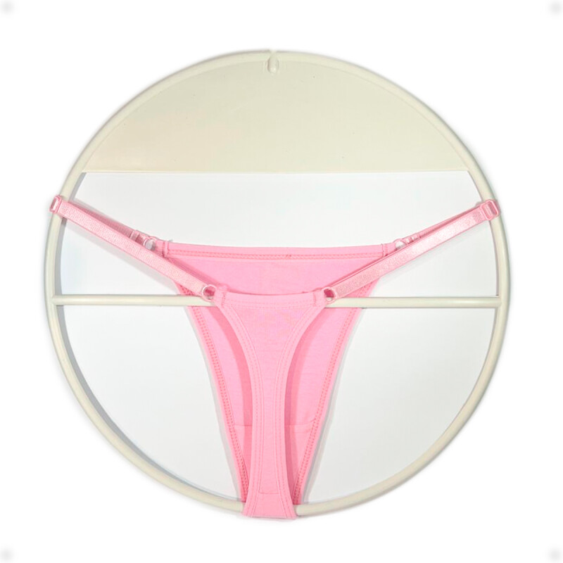 Tanga Colaless Ajustable De Algodón Rosa Talla L-XL