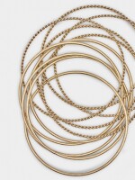 Set De Pulseras Lisas Y Entrelazadas dorado
