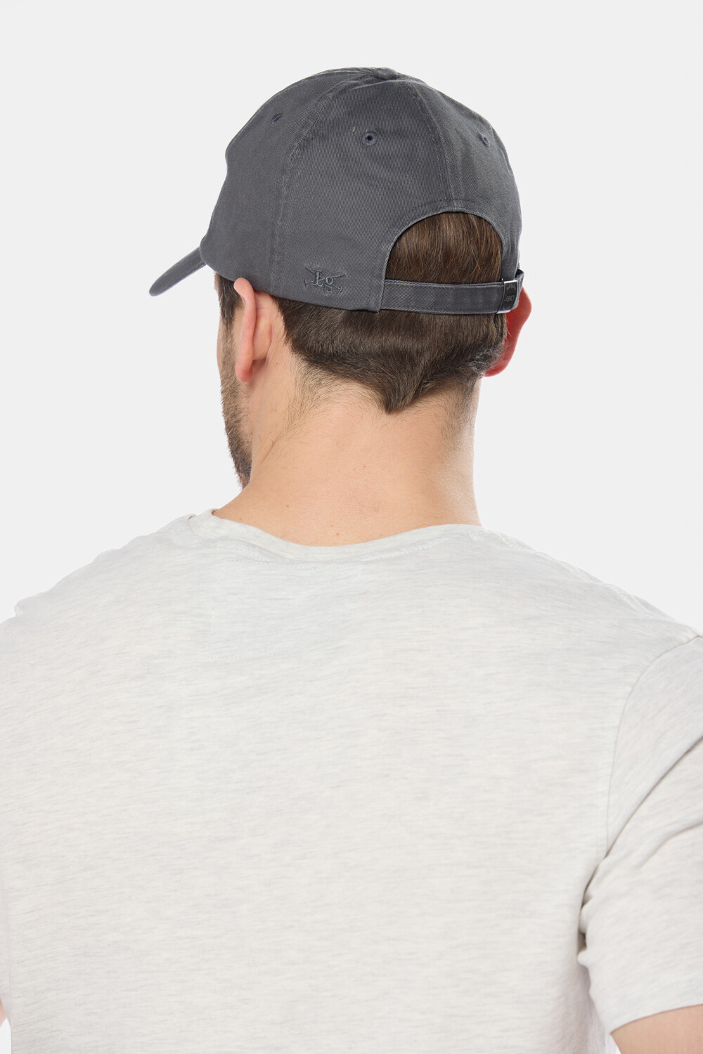 GORRO VISERA DE LONA CON PARCHE Gris