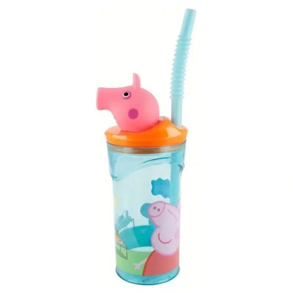 Vaso Alto Tapa/Forma Plástico Peppa Pig BAZAR PLASTICO VASO ALTO TAPA/FORMA PEPPA 48666 -