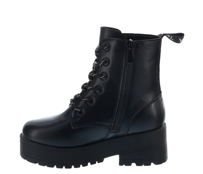 Bota borcego MACAR con cinta estampada Black