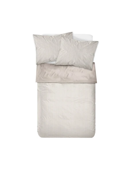 JUEGO DE SABANAS ALGODON 180H FULL 140x190+30CM RAYAS BEIGE JUEGO DE SABANAS ALGODON 180H FULL 140x190+30CM RAYAS BEIGE