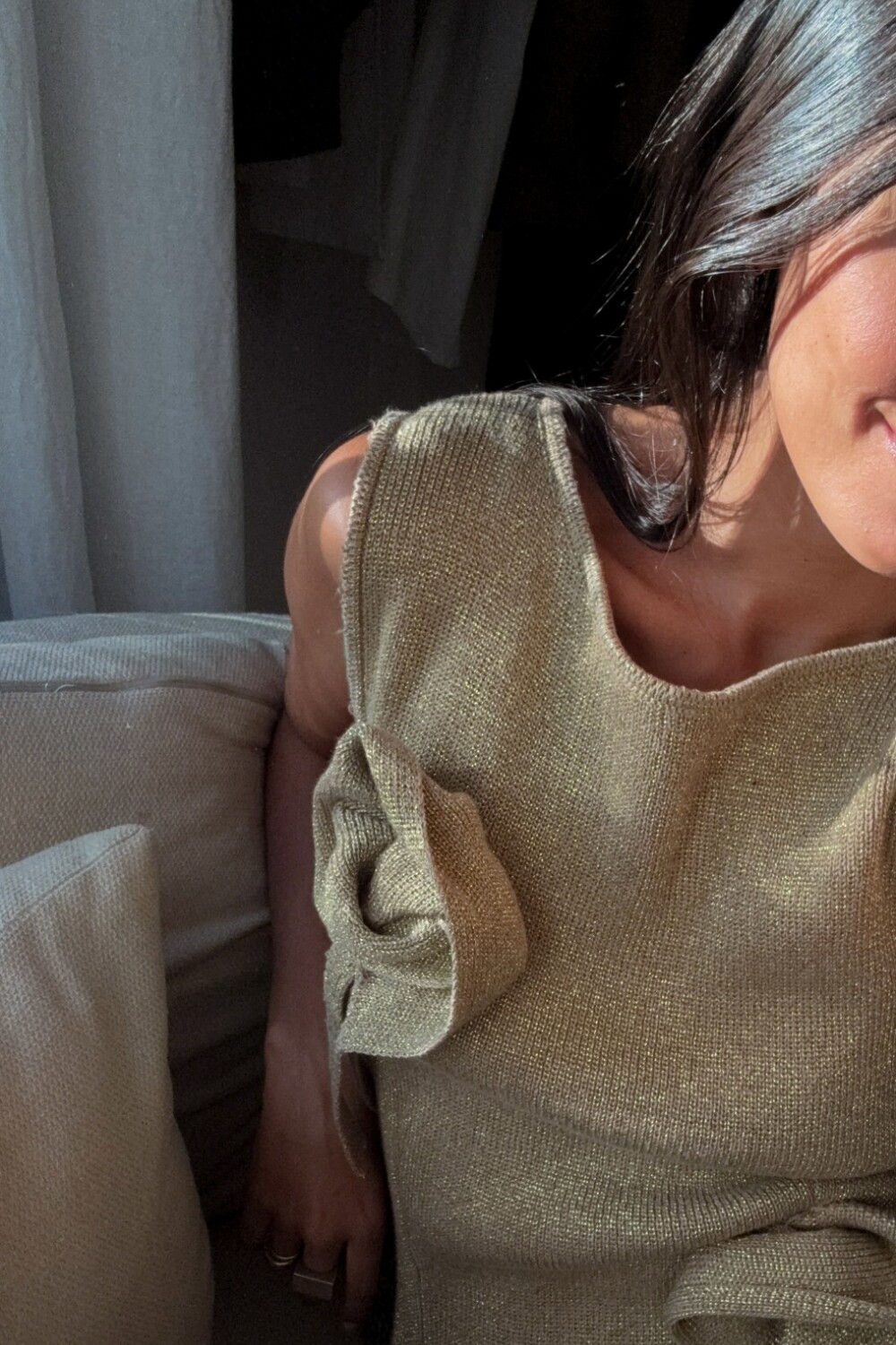 Rosette Dress Dorado