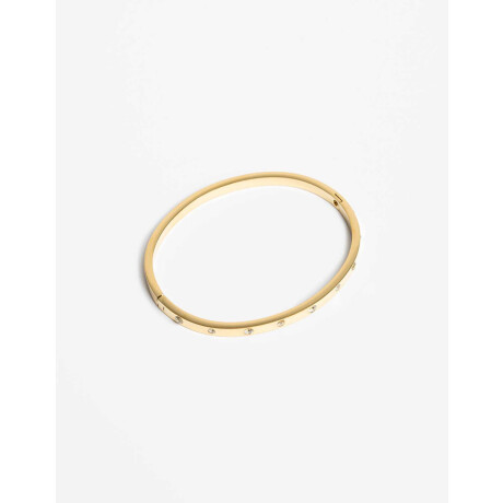 Brazalete Acero Con Bisagra Dorado