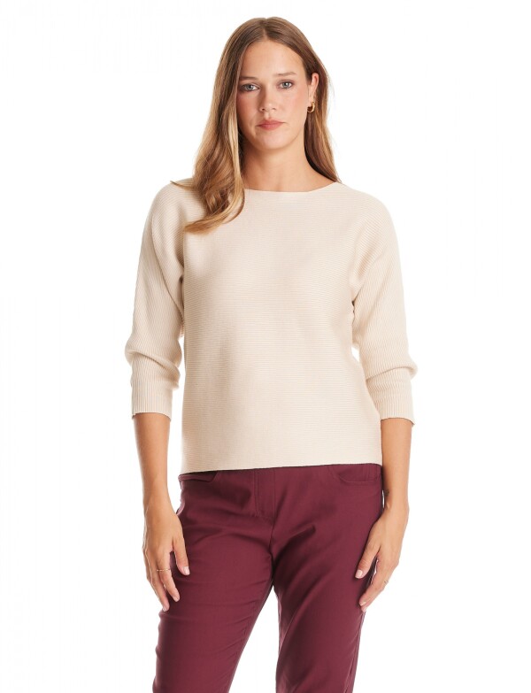 Buzo Dolman Ribs BEIGE CLARO