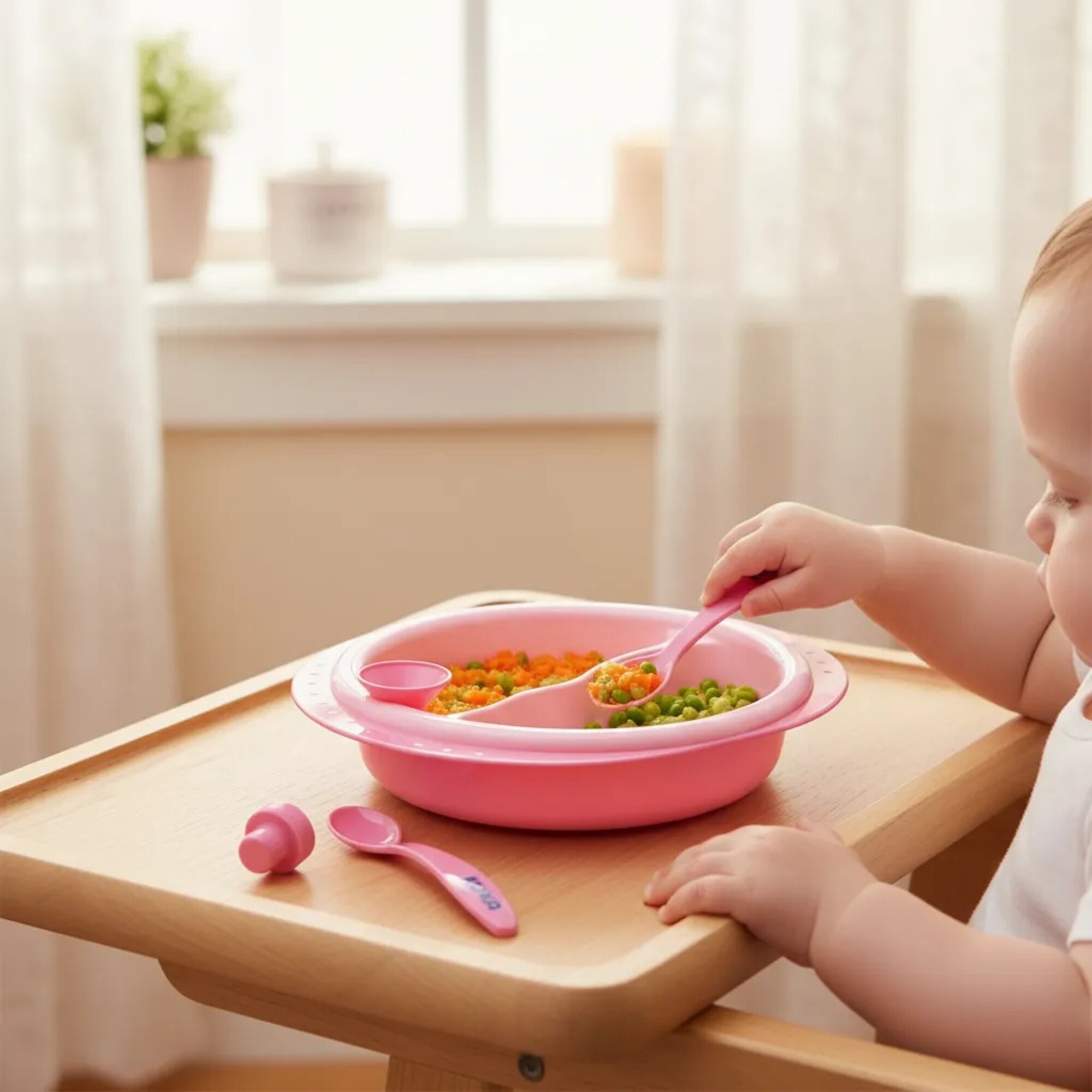 Kukuxumusu Plato-Termo per bambini, rosa con imbuto
