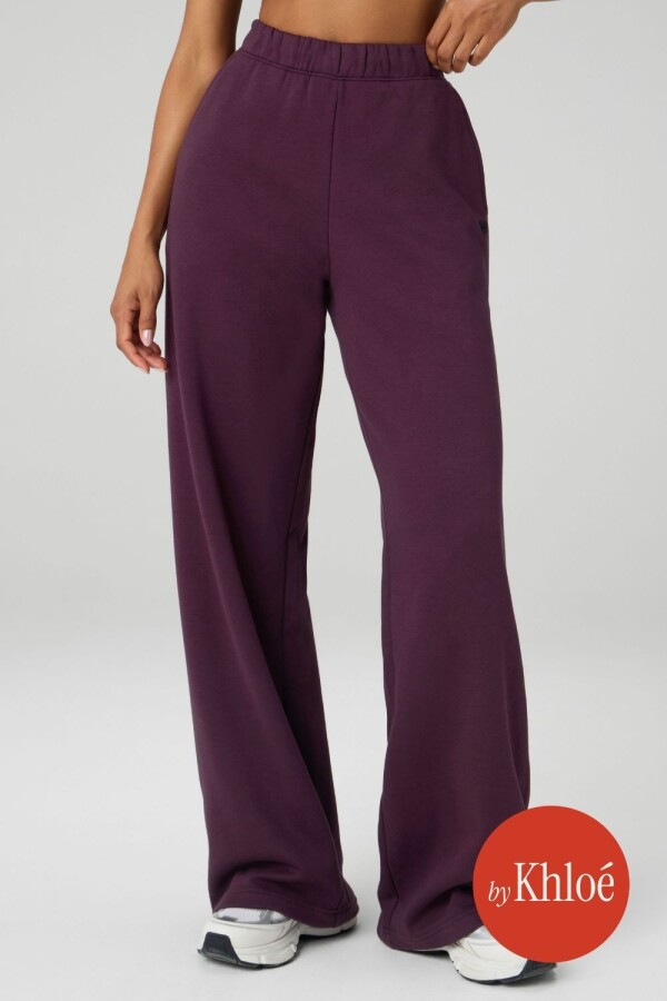 Cozy Fleece Wide Leg Sweatpant-Short Oxblood