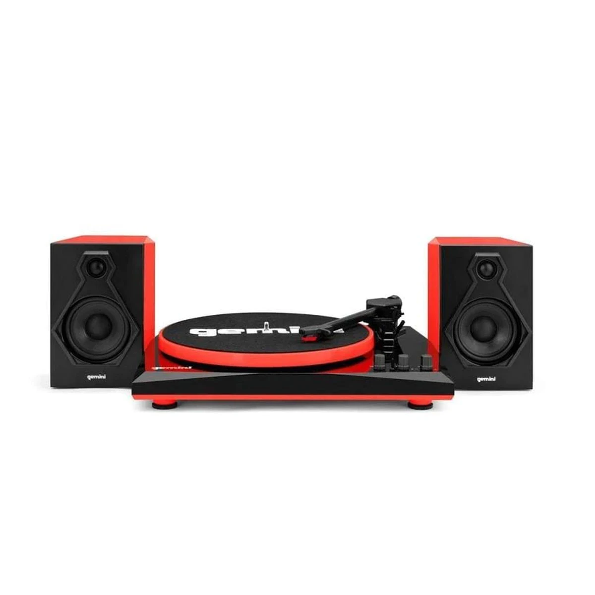 BANDEJA DE VINILO GEMINI TT900 ROJA CON PARLANTES 