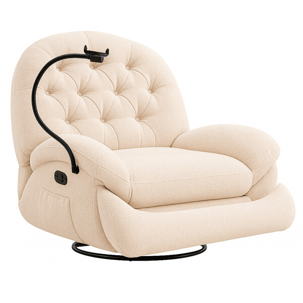 Poltrona Sillón Giratorio 360 Like POLTRONA TELA CREMA MANUAL