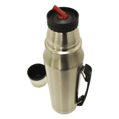 Termo Acero Inox 1Lt con Manija Retráctil p/Frío Calor Comet Acero