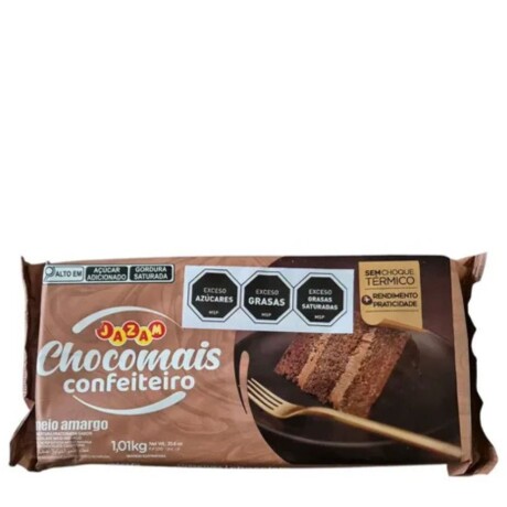 CHOCOLATE. COBERTURA JAZAM BARRA MEDIO AMARGO 1KG (CHOCOMAIS) CHOCOLATE. COBERTURA JAZAM BARRA MEDIO AMARGO 1KG (CHOCOMAIS)