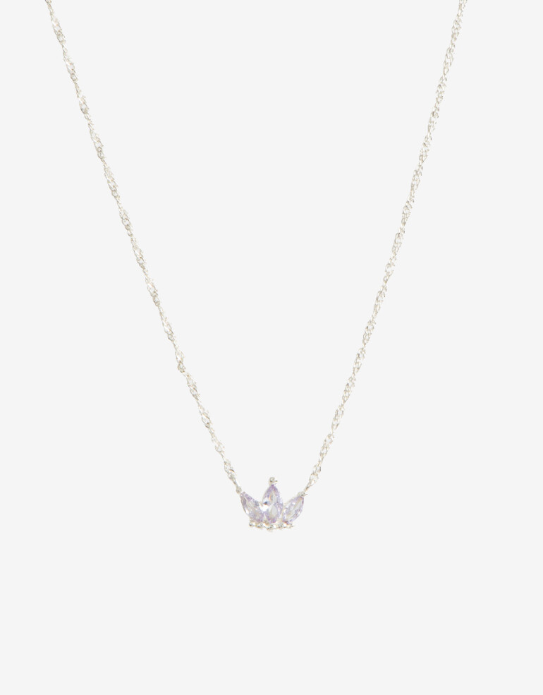 Cadena Corta con Dije Cubic zirconia Collar Con Dije Cubic Plateado - Plateado