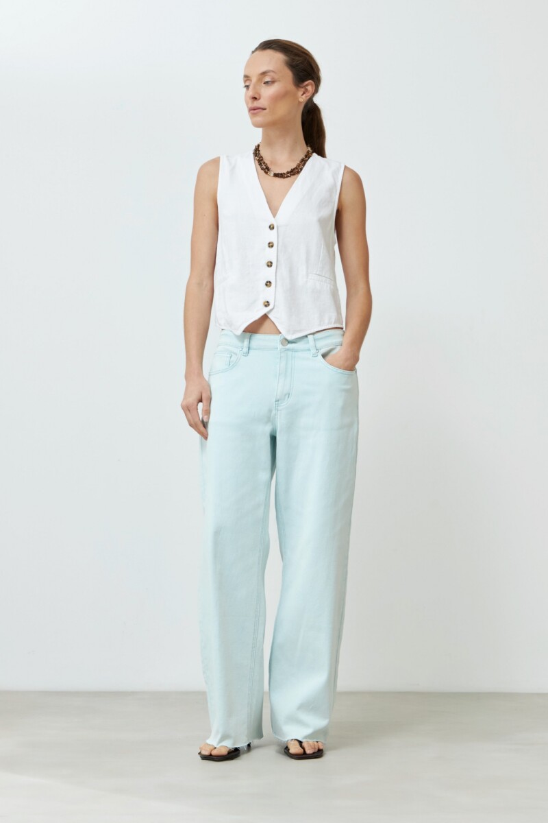 Jeans wide leg Alanis verde agua