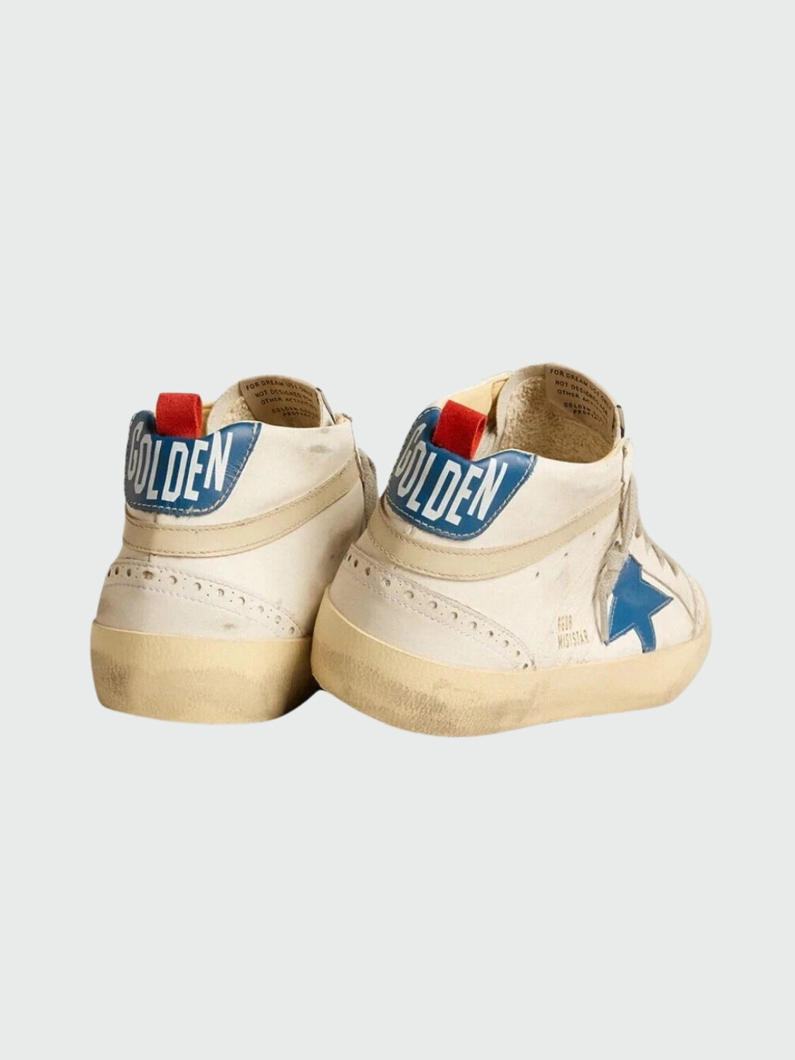 Golden Goose-Botines de cuero acordonados, Mid Star Blanco