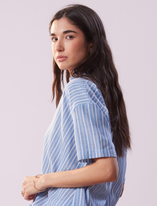 Blusa Cruzada AZUL/MULTI