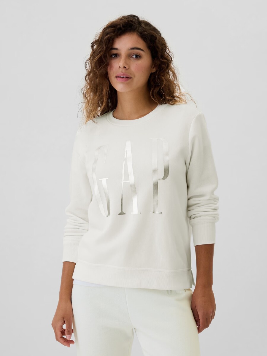 Buzo Deportivo Logo Gap Mujer - New Off White 