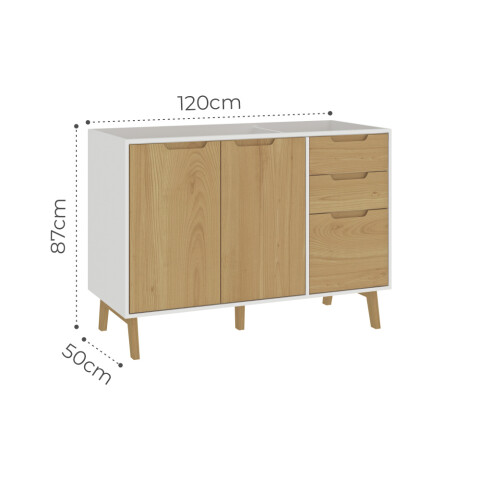 Bajo Mesada de Cocina en MDP - Madera - Línea Melilla - Blanco Bajo Mesada de Cocina en MDP - Madera - Línea Melilla - Blanco