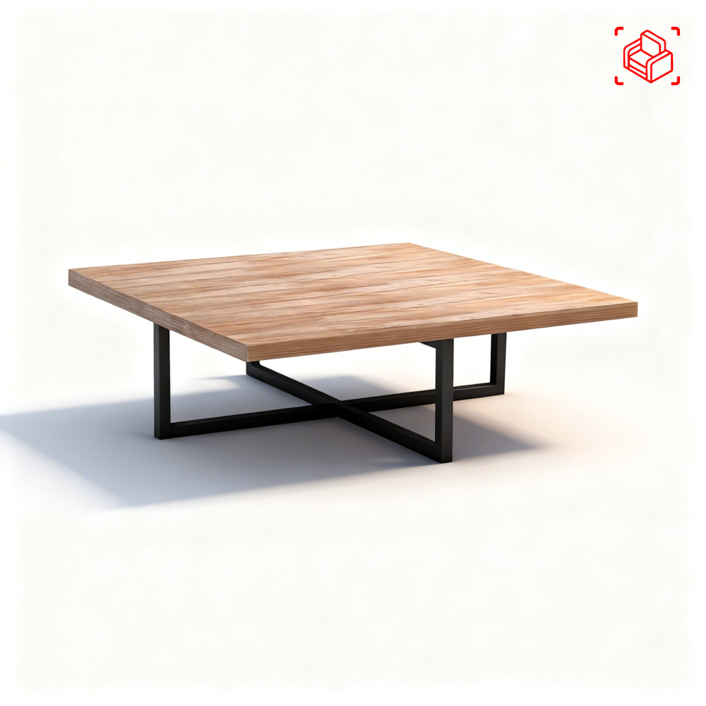 MESA RATONA CENTRAL MADERA-Y-METAL NATURAL-BEIGE RESPALDO NATURAL