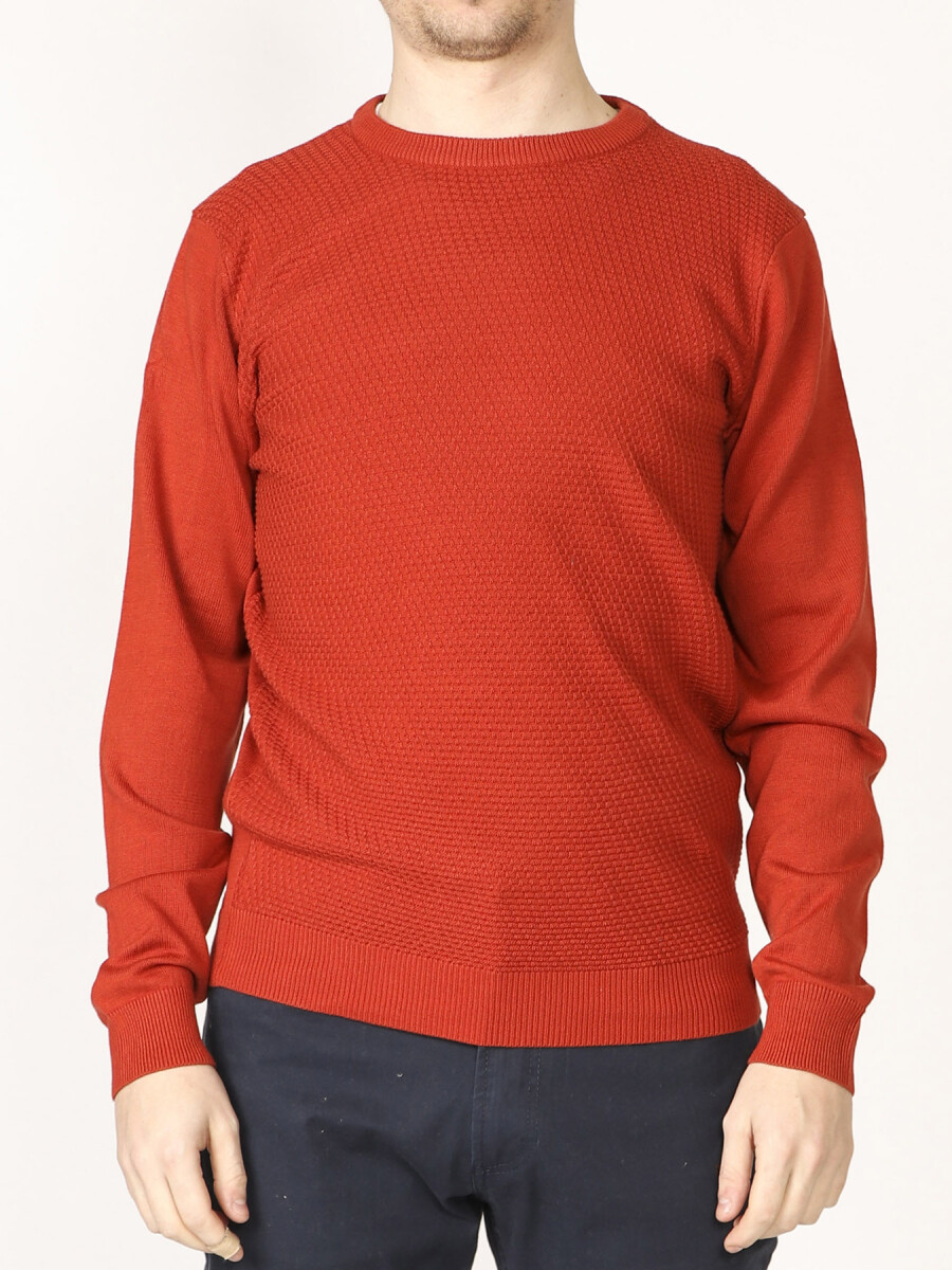 SWEATER HARRINGTON LABEL - Ladrillo 