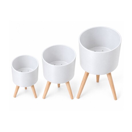 Set de macetas Concret Blanco