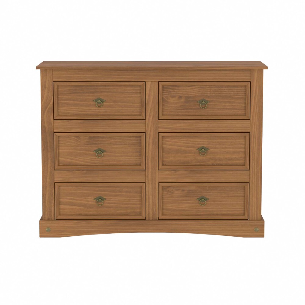 CÓMODA 6 CAJONES MADERA MARRON MEX