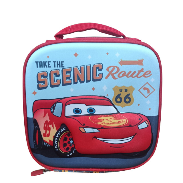 Lunchera Infantil Disney Cars Rojo - Celeste - Gris