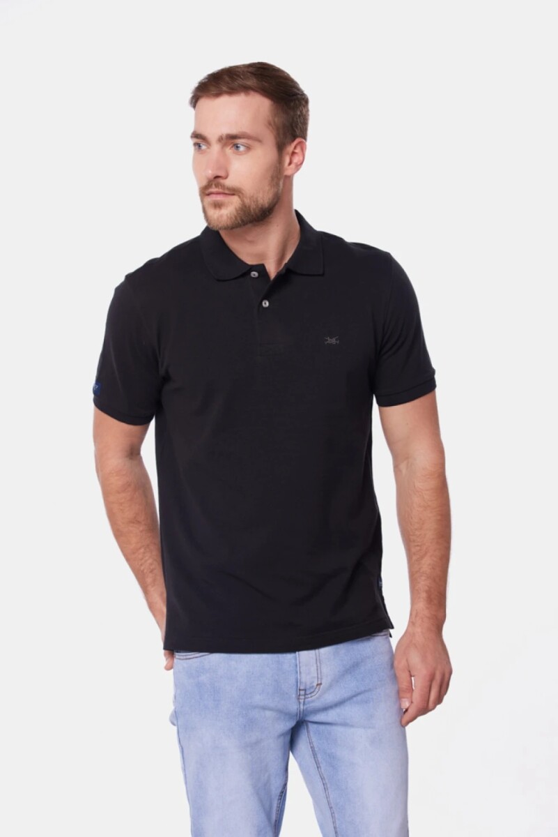 REMERA POLO LISA - Negro 