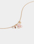 Cadena Corta con Dije Con flores Collar Corto Con Flores - Dorado