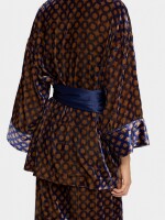 Kimono Aterciopelado Estampado De Círculos multicolor