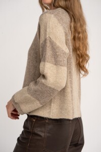 Sweater Rayado Beige Melange