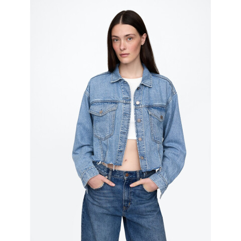 LT WASH DNM CROP JKT LIGHT WASH