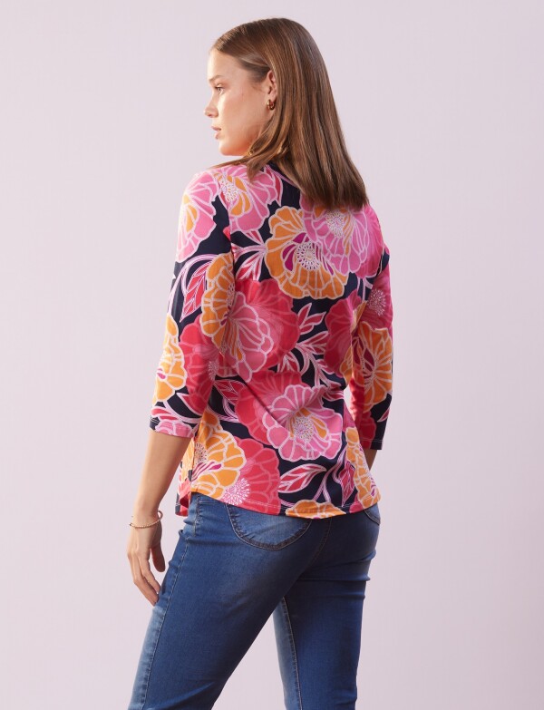 Remera Algodón Print ROSA/MULTI