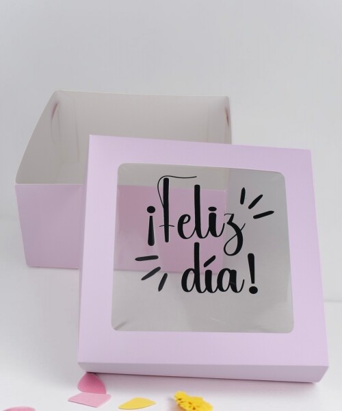 Caja flexi 20x20x9,5. c/visor impreso LILA - LISO