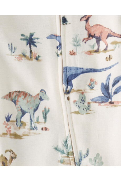Pijama una pieza de algodón orgánico con pie diseño dinos Sin color