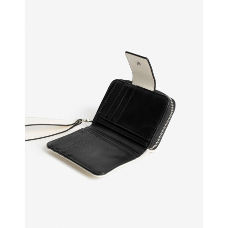 Billetera Texturada Con Solapa Combinacion Bicolor