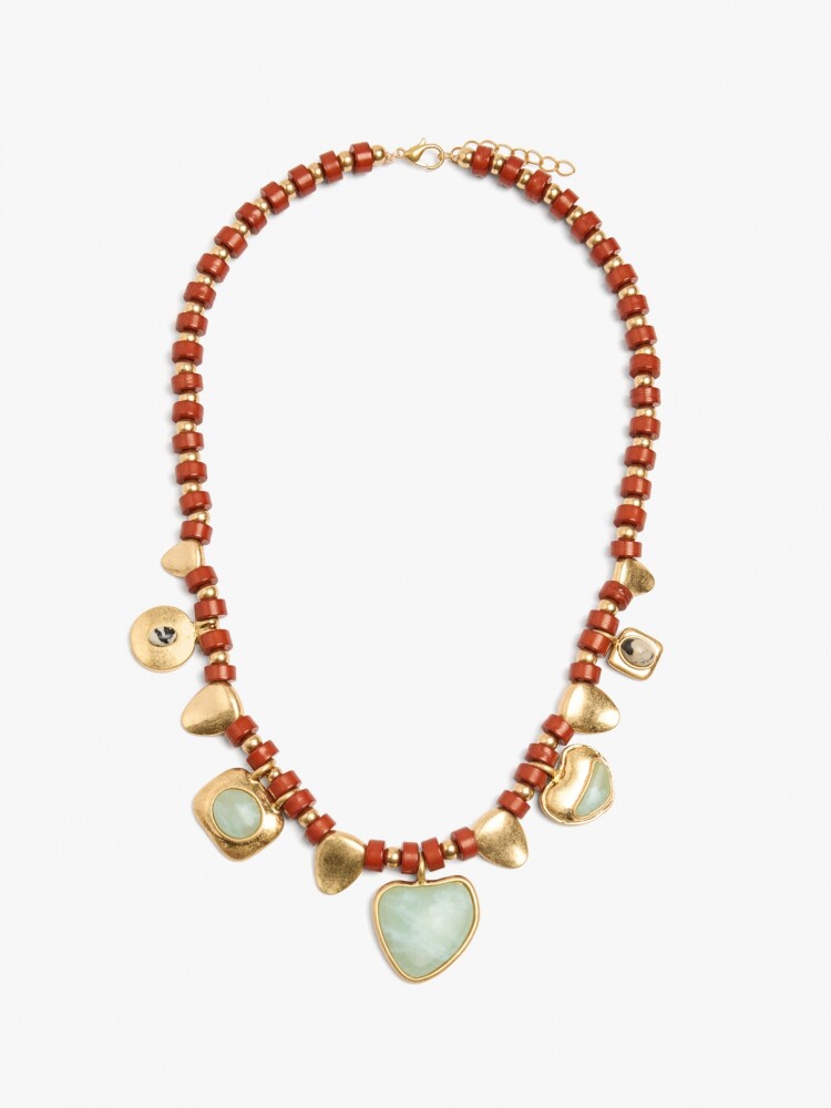 Collar Corto Con Colgantes De Piedras multicolor