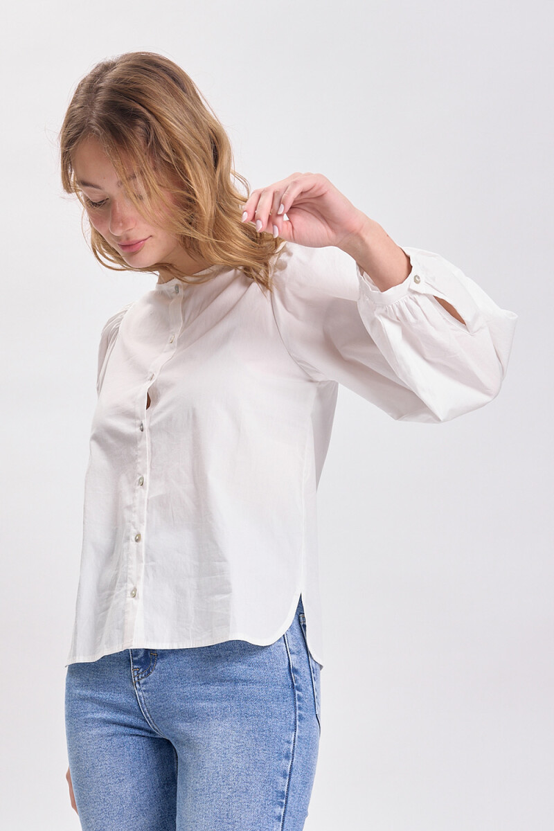 Blusa manga balloon Blanco