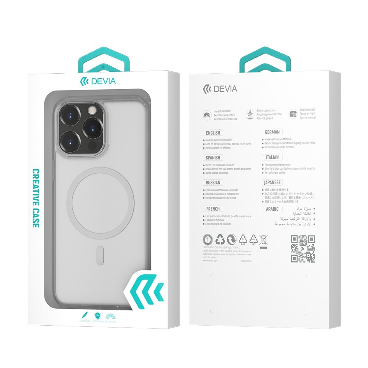 Protector shoockproof case para iphone 14 magnético magsafe devia Transparente