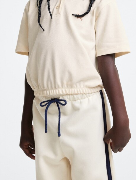 PANTALONES DEPORTIVOS DE PIERNA ANCHA BLANCO