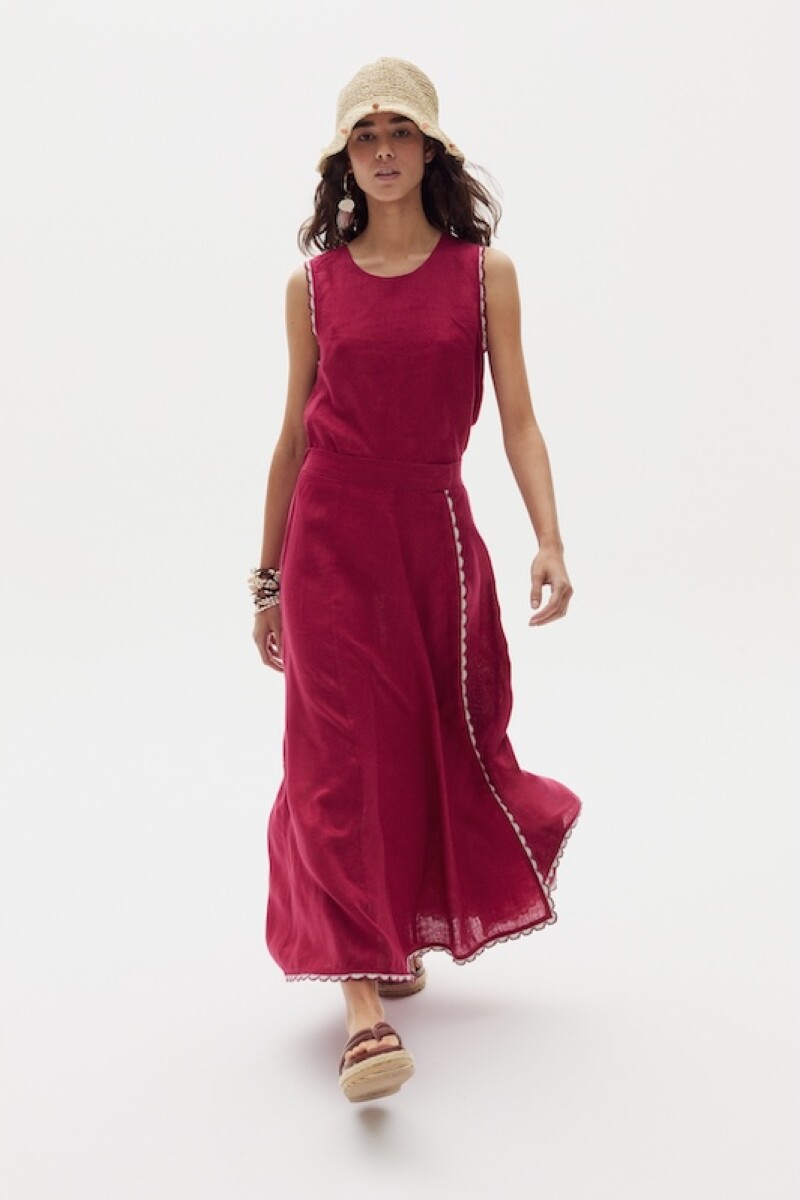 Top Juliette en Lino Cherry