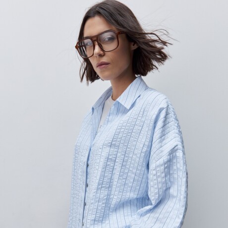 CAMISA PAD Celeste